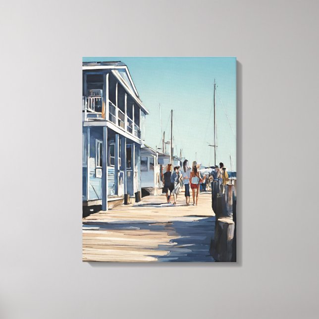 Marina Boat Dock Canvas Print (Front)