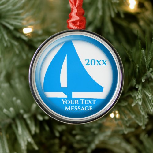 Marina Boating Symbol Christmas Metal Ornament