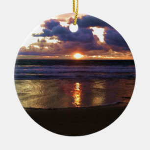 Marina del Rey Sunset Ceramic Ornament