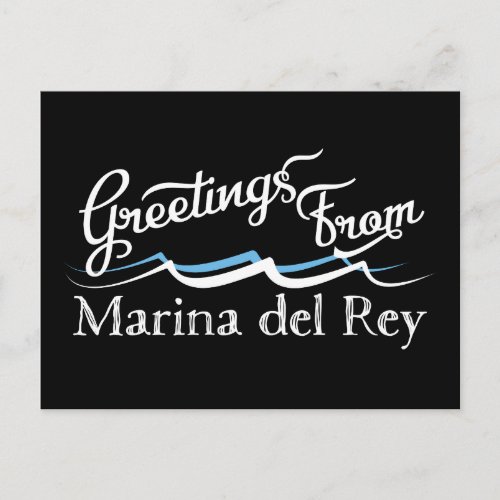 Marina del Rey Water Waves Postcard