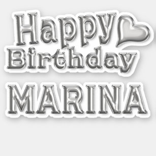 Marina Happy Birthday silver Sticker