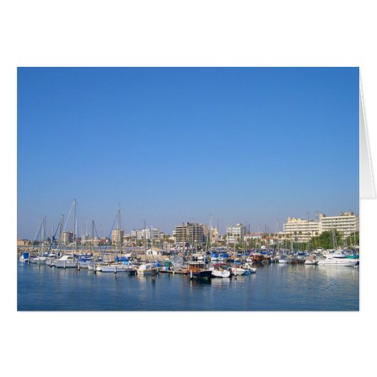 Marina in Larnaca, Cyprus Cards (Front Horizontal)