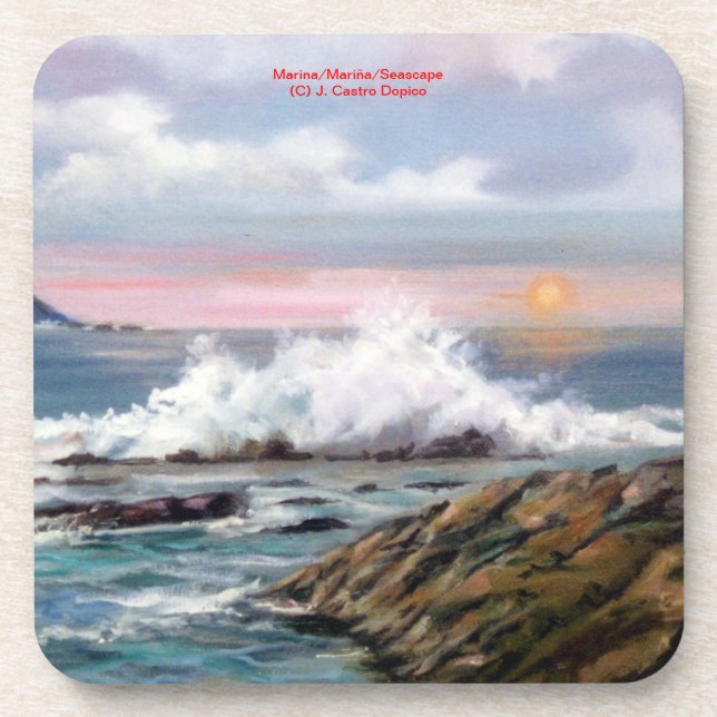 Marina/Mariña/Seascape Beverage Coaster (Front)