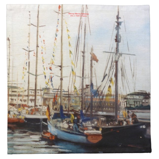 Marina/Mariña/Seascape Cloth Napkin (Front)