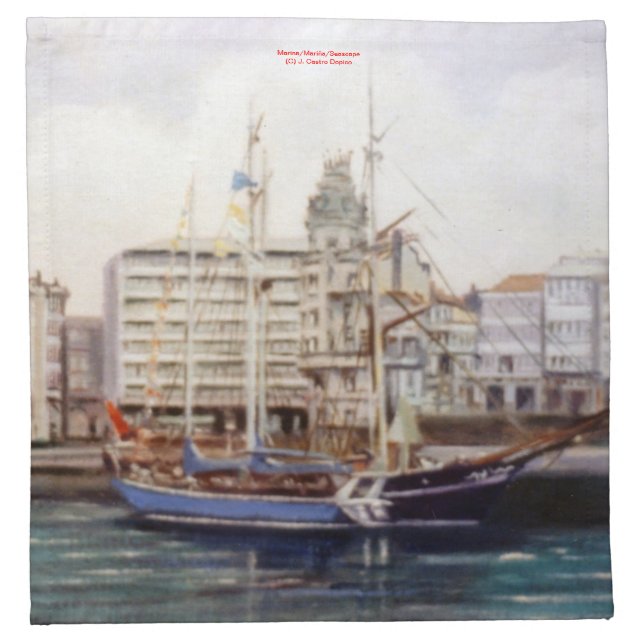 Marina/Mariña/Seascape Cloth Napkin (Front)