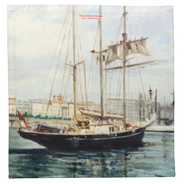 Marina/Mariña/Seascape Cloth Napkin (Front)