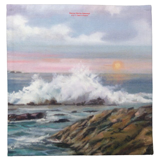 Marina/Mariña/Seascape Cloth Napkin (Front)