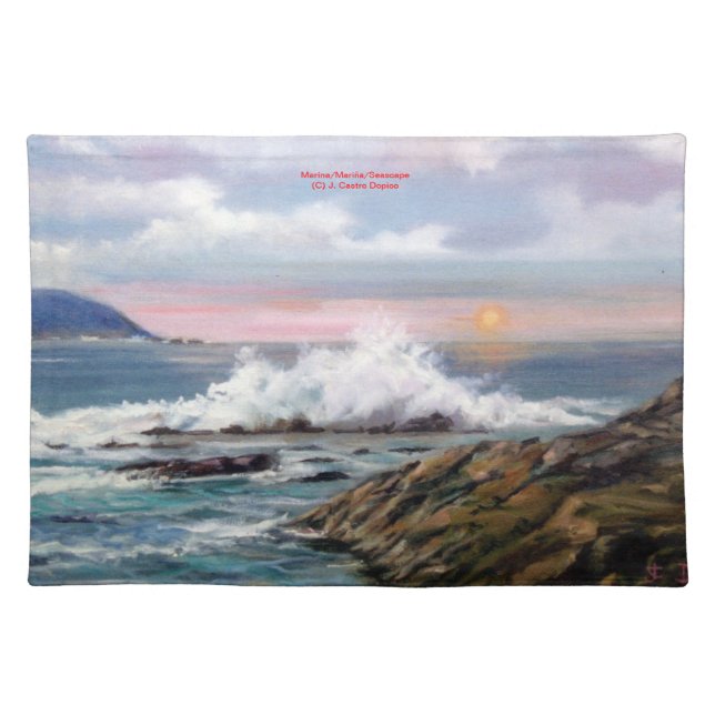 Marina/Mariña/Seascape Cloth Placemat (Front)
