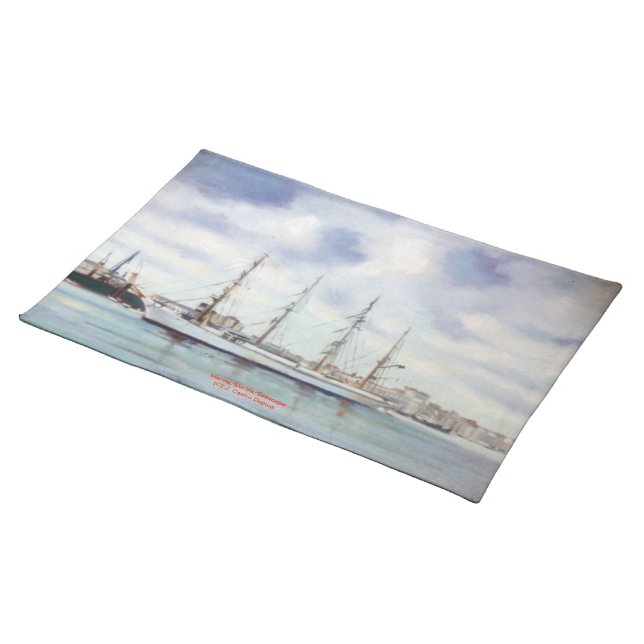 Marina/Mariña/Seascape Cloth Placemat (On Table)