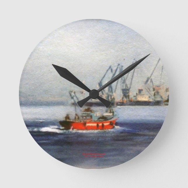 Marina/Mariña/Seascape Round Clock (Front)