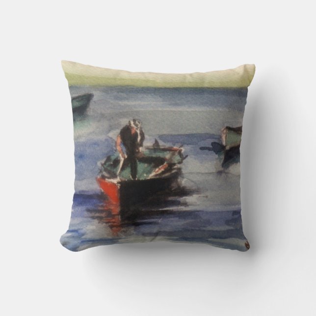 Marina/Mariña/Seascape Throw Pillow (Front)