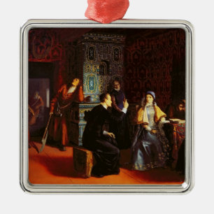 Marina Mniszech under Arrest with A Priest, 1883 Metal Ornament