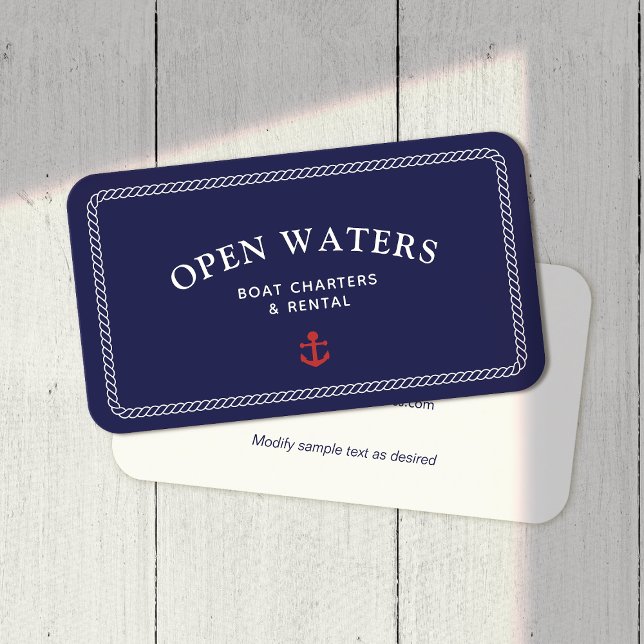 Marina Nautical Rope Anchor Boat  Business Card (Creator Uploaded)