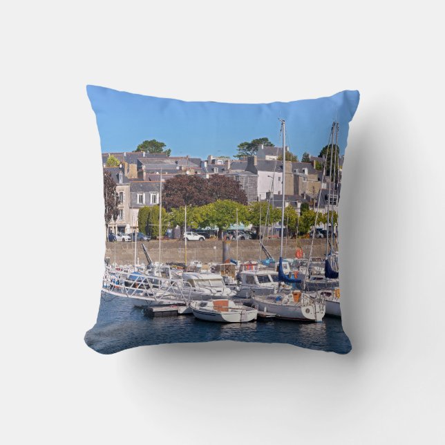 Marina of Douarnenez in France  Throw Pillow (Front)