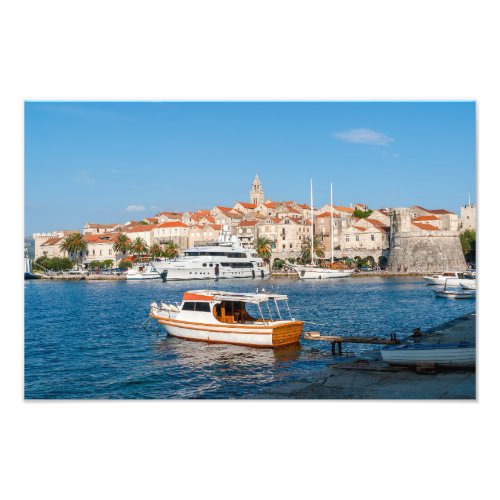 Marina of Korcula city _ Dalmatia Croatia Photo Print