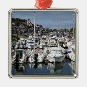Marina of Le Tréport in France Metal Ornament