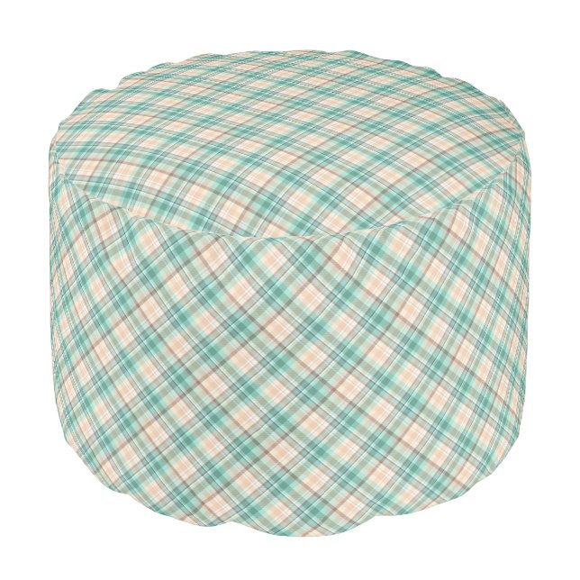 Marina Plaid Pouf (Angled Front)