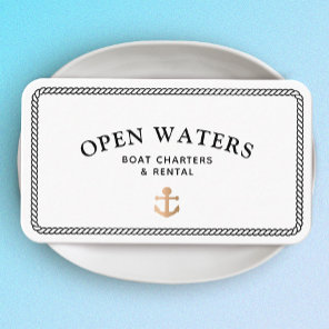 Marina Rope Anchor Boat White Business Card