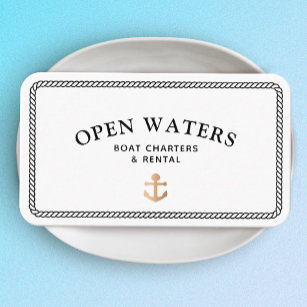 Marina Rope Anchor Boat White Business Card