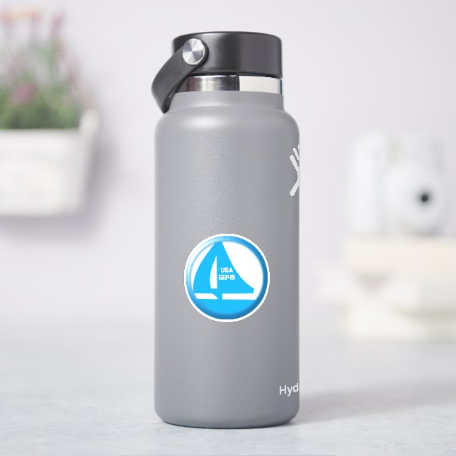 Marina Symbol - Sailboat Sticker (HydroFlask)