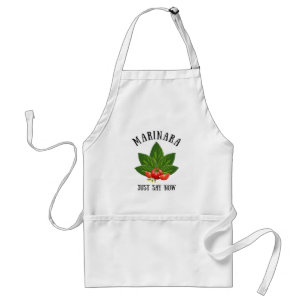 Marinara Just Say Now Italy Basil Leaves Tomatoes Adult Apron
