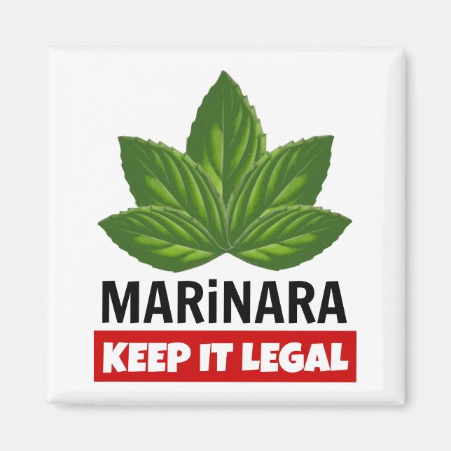 Marinara Keep it Legal Basil Leaves Magnet (Front)