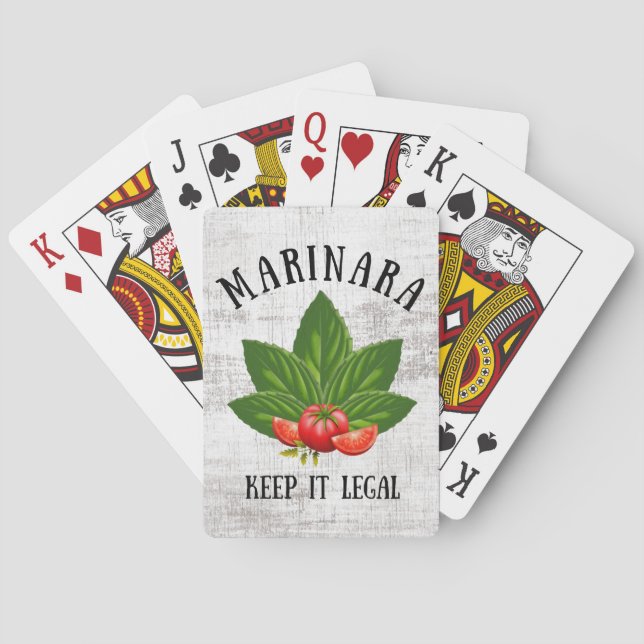 Marinara Keep it Legal Basil Leaves Tomatoes Poker Cards (Back)
