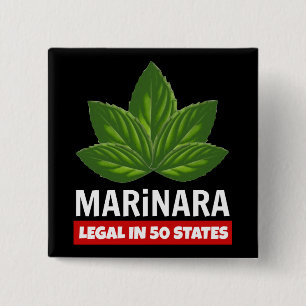 Marinara Legal 50 States Basil Leaves Food Humor Button