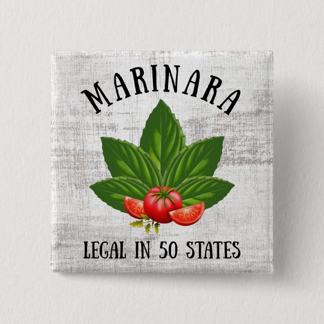 Marinara Legal in 50 States Basil and Tomatoes Button (Front)