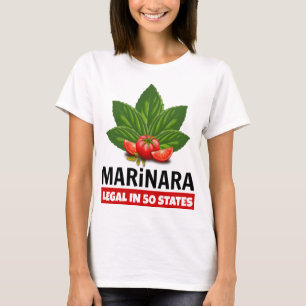 Marinara Legal in 50 States Basil and Tomatoes T-Shirt