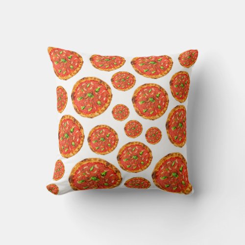 Marinara pizza pattern  throw pillow