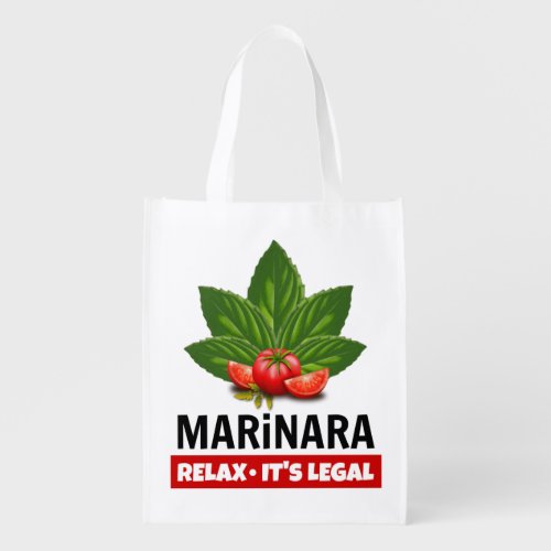 Marinara Relax Its Legal Basil Tomato Food Humor Grocery Bag
