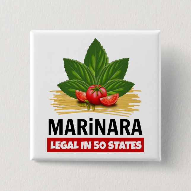 Marinara Relax It's Legal Basil Tomatoes Spaghetti Button (Front)