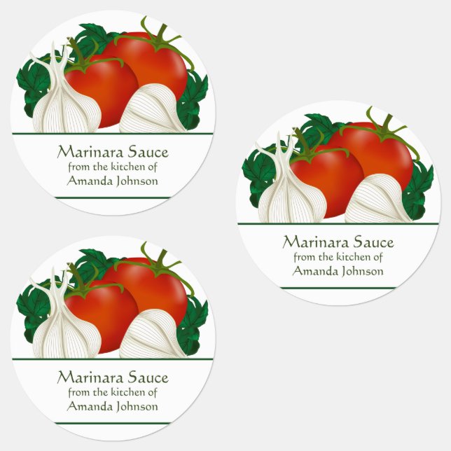 Marinara Sauce Ingredients Canning Food Label (Group)