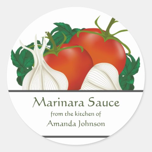 Marinara Sauce Ingredients Classic Round Sticker