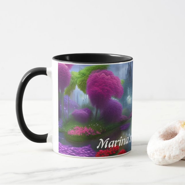 Marina's Morning Tea Personalized Customizable Mug (With Donut)