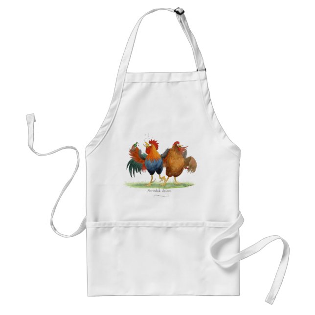 'Marinated chicken' Apron. Adult Apron (Front)