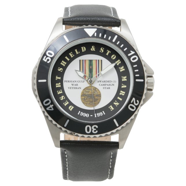 MARINE 1 CAMPAIGN STAR Desert Storm Marine Watch (Front)