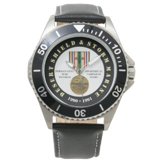 MARINE 2 CAMPAIGN STARS Desert Storm Marine Watch