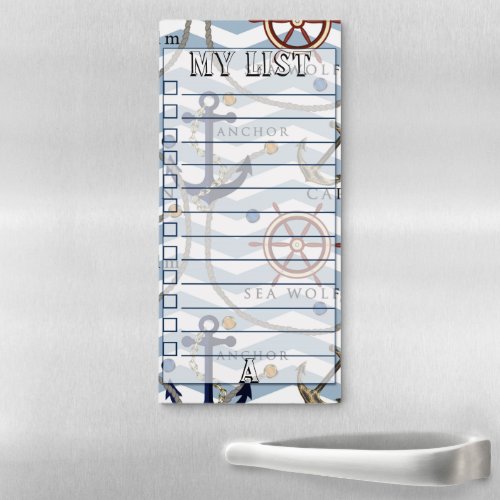 Marine anchor steering monogrammed personalize magnetic notepad