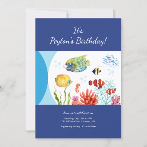 Marine Animals Birthday Party Invitation