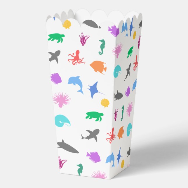 Marine animals patterned favor boxes (Back)