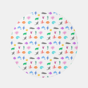 Marine animals patterned outdoor rug