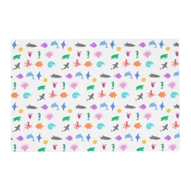 Marine animals patterned placemat (Front)