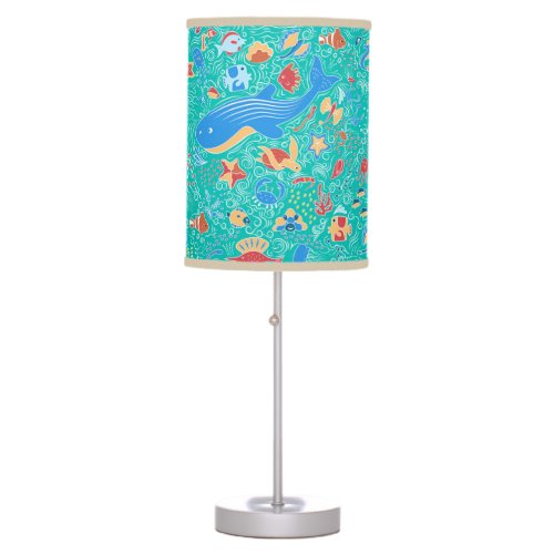 Marine Animals Whale Fish Starfish Octopus Coral   Table Lamp