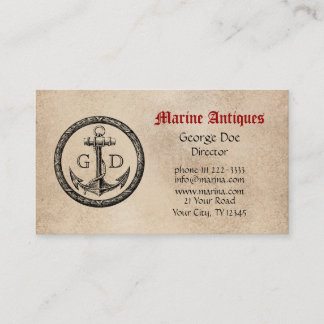 Marine Antiques with Monogram Business Card