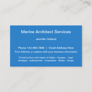 Marine Architect Services Business Card