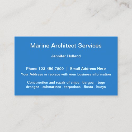Marine Architect Services Business Card