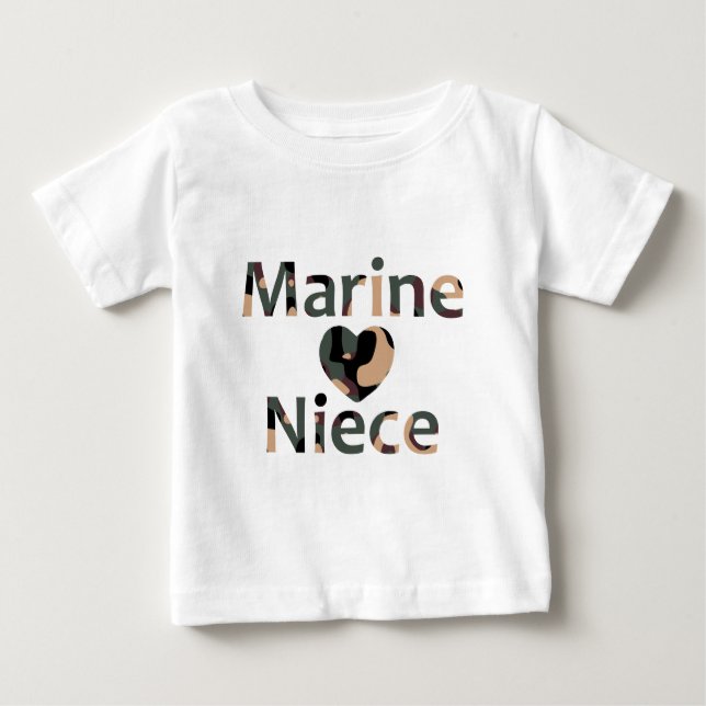 Marine Aunt Heart Camo Baby T-Shirt (Front)