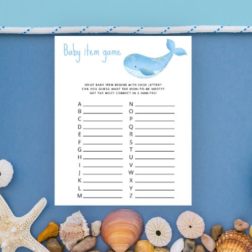 Marine Baby Item Game Baby Shower Game